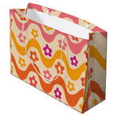 Grand Sac Cadeau Fleurs Super mignonnes motif sur ondes rétro (Dos Angle)