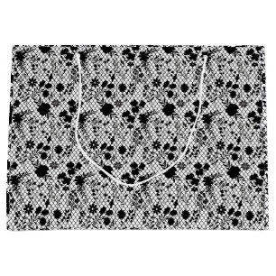 Grand Sac Cadeau Fleurs sur net 01.wx4 Blanc BG