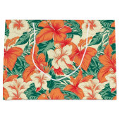 Grand Sac Cadeau Fleurs tropicales motif Hawaiian vibe (Devant)