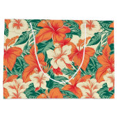 Grand Sac Cadeau Fleurs tropicales motif Hawaiian vibe (Dos)