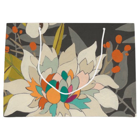 Grand Sac Cadeau Fleurs Tropiques Twilight (Devant)