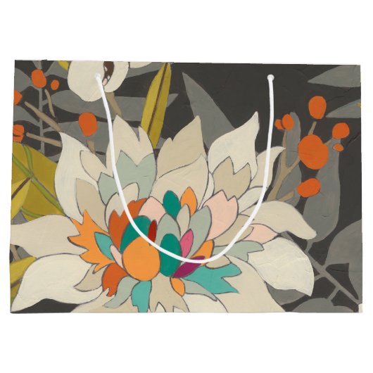 Grand Sac Cadeau Fleurs Tropiques Twilight (Dos)