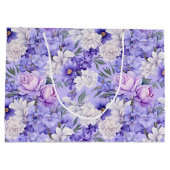 Grand Sac Cadeau Fleurs violettes romantiques (Dos)