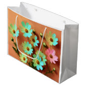 Grand Sac Cadeau Fleurs Zinnia Elegans (Devant Angle)