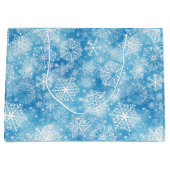 Grand Sac Cadeau Flocon de neige bleu (Devant)