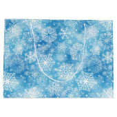 Grand Sac Cadeau Flocon de neige bleu (Dos)