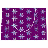 Grand Sac Cadeau Flocon de neige Iridescente sur améthyste violet (Devant)