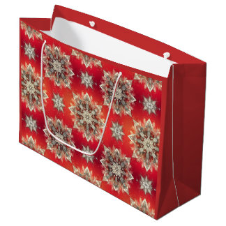 Grand Sac Cadeau Flocons de décembre