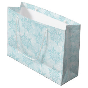 Grand Sac Cadeau Flocons de neige glacials