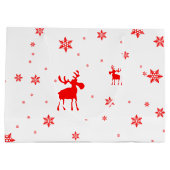 Grand Sac Cadeau Flocons de neige rouges simples modernes (Dos)