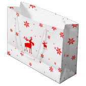 Grand Sac Cadeau Flocons de neige rouges simples modernes (Devant Angle)