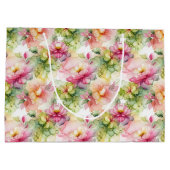 Grand Sac Cadeau Floral Alcohol Ink Style Pattern (Dos)