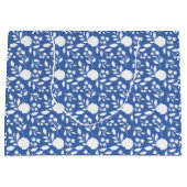 Grand sac cadeau Floral Blanc et Bleu (Devant)