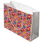 Grand Sac Cadeau Floral Chinoiserie rose vif (Dos Angle)