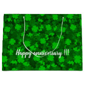 Grand Sac Cadeau Floral de trèfle à quatre feuilles moderne (Devant)