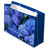 Grand Sac Cadeau Floral d'Hydrangée Bleue (Devant Angle)