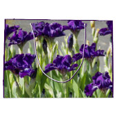 Grand Sac Cadeau Floral d'Irises violettes profondes (Dos)
