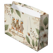 Grand Sac Cadeau Floral Et Canards Élégants Et Mélangés (Dos Angle)