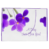 Grand Sac Cadeau Floral pourpre (Dos)