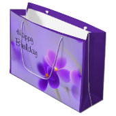 Grand Sac Cadeau Floral pourpre (Devant Angle)