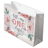 Grand Sac Cadeau Floral rose 1er anniversaire Glossday (Devant Angle)