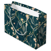 Grand Sac Cadeau Floral vert et or (Dos Angle)