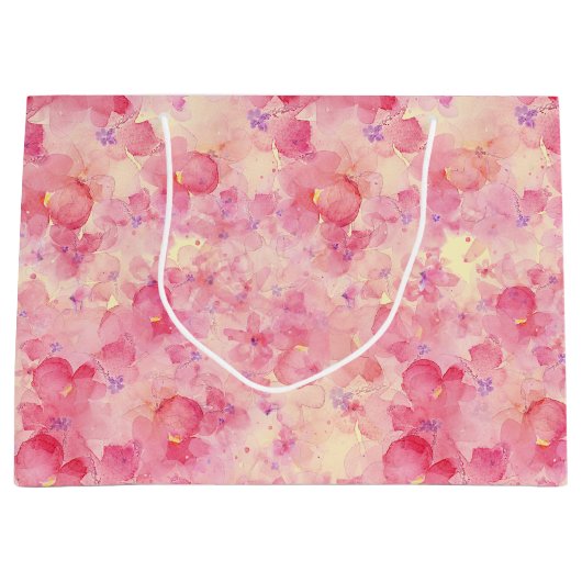 Grand Sac Cadeau Flore aquarelle (Devant)