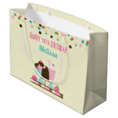 Grand Sac Cadeau Flotte de crème glacée sucrée Sundae & fraise (Dos Angle)