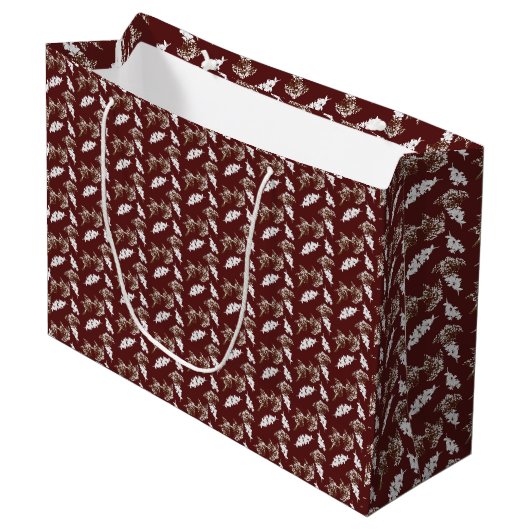 Grand Sac Cadeau Folhas de Outono (Devant Angle)