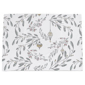 Grand Sac Cadeau Folithe de Noël et baies (Devant)