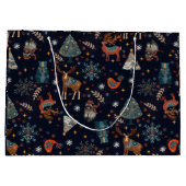 Grand Sac Cadeau Folk Art Christmas  (Dos)