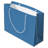 Grand Sac Cadeau Fond texturé bleu simple et calme (Dos Angle)