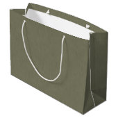 Grand Sac Cadeau Fond texturé vert olive calme et simple (Dos Angle)