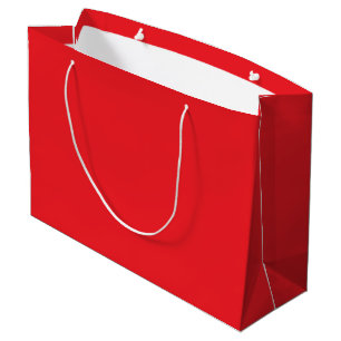 Grand Sac Cadeau Fond uni rouge solide