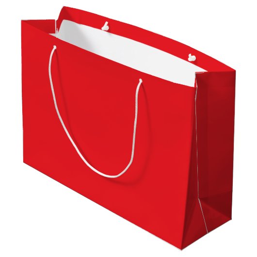 Grand Sac Cadeau Fond uni rouge solide (Dos Angle)
