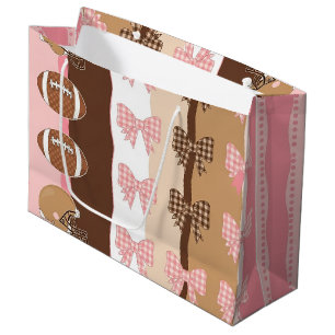 Grand Sac Cadeau Football Coquette à motif léopard (11)