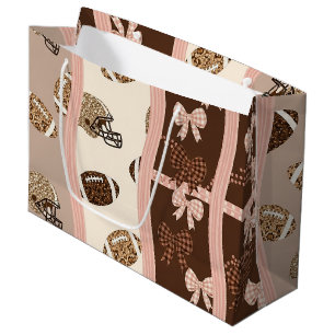 Grand Sac Cadeau Football Coquette à motif léopard (4)