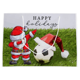 Grand Sac Cadeau Football de Noël Père Noël Dabbing Vacances