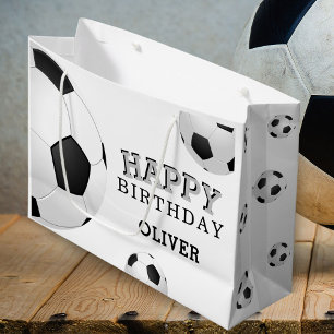 Grand Sac Cadeau Football Football Ball Sports heureux Anniversaire