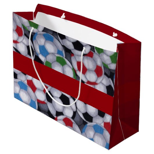 Grand Sac Cadeau Footballeurs de fouille de poussins (Dos Angle)