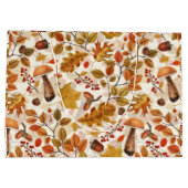 Grand Sac Cadeau Forêt automnale sur blanc (Dos)