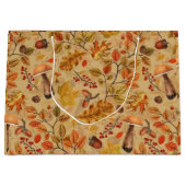 Grand Sac Cadeau Forêt automnale sur ocre (Devant)
