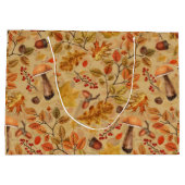 Grand Sac Cadeau Forêt automnale sur ocre (Dos)