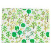 Grand Sac Cadeau Forêt d'aquarelle en style doodé (Dos)