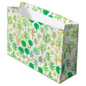 Grand Sac Cadeau Forêt d'aquarelle en style doodé (Devant Angle)