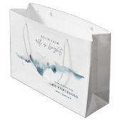 Grand Sac Cadeau Forêt d'aquarelle minimum de Noël personnalisé (Dos Angle)