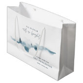 Grand Sac Cadeau Forêt d'aquarelle minimum de Noël personnalisé (Devant Angle)