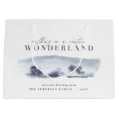 Grand Sac Cadeau Forêt d'aquarelle minimum de Noël personnalisé (Devant)