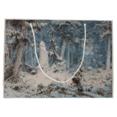 Grand Sac Cadeau Forêt de neige en hiver (par Andreas Achenbach) (Dos)