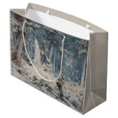 Grand Sac Cadeau Forêt de neige en hiver (par Andreas Achenbach) (Dos Angle)